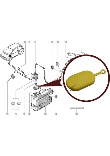 BSP615 Renault Dacia İçin Ön Cam Silecek Su Depo Kapağı 7700411279, 7700812930 fiyatları