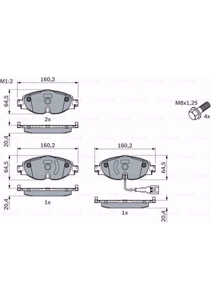 Vw Caddy Iv 2.0 Tdı 2015-2017 Bosch Ön Fren Balatası fiyatları