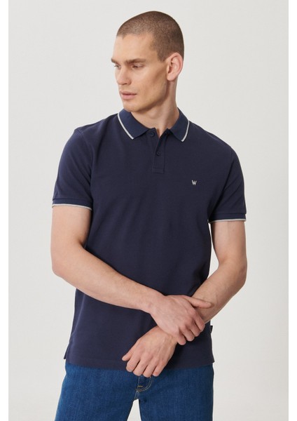 Erkek Lacivert Slim Fit Polo Yaka T-Shirt fiyatları
