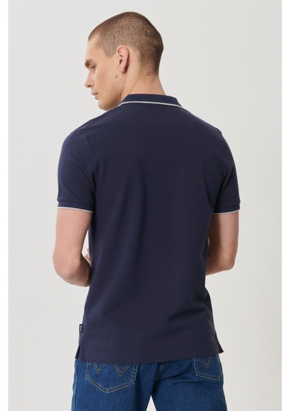 Erkek Lacivert Slim Fit Polo Yaka T-Shirt indirimleri