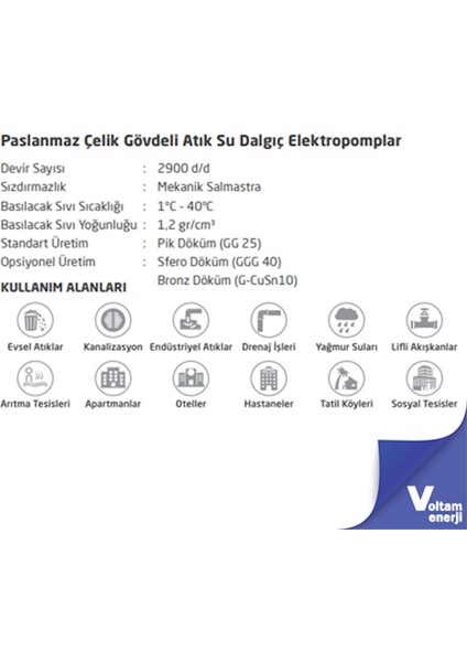ASM221 K2 1.5hp 220V Çelik Gövdeli Atık Su Dalgıç Elektropomplar fiyatları