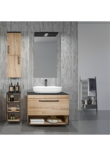 Banyo Knidos Legnano Banyo Dolabı 90 cm Seramik Lavabo