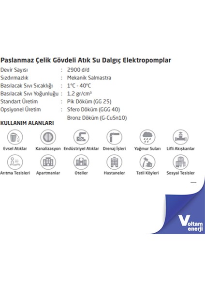 ASM2350 V5 3HP 220V Çelik Gövdeli Atık Su Dalgıç Elektropomplar fiyatları