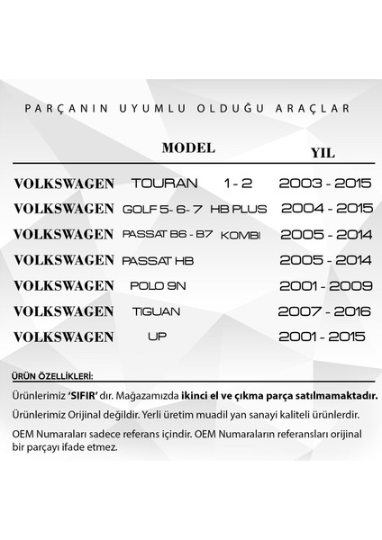 Volkswagen Vw Polo Için Bagaj Kilit Dişlisi