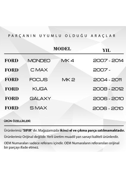 Alpha Auto Part Ford Mondeo C Max S Max Için Bagaj Kilit Motor Tamir Dişlisi