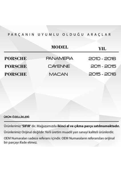 Alpha Auto Part Porsche Panamera Cayenne Macan Için Cam Açma Düğme 4 Adet Sol Kap