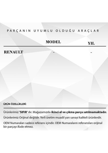 Renault Klima Klepe Için Havalandırma Kapak Kol Motor Dişlisi