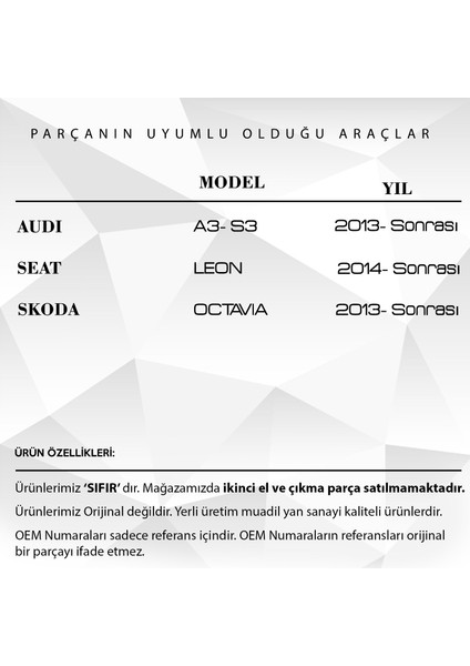 Alpha Auto Part Seat Leon Için Sunroof Perde Parçası