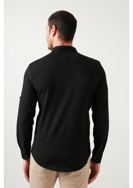 Düğmeli Yaka Pamuklu Gömlek Erkek Gömlek CF21S113008 fırsatları