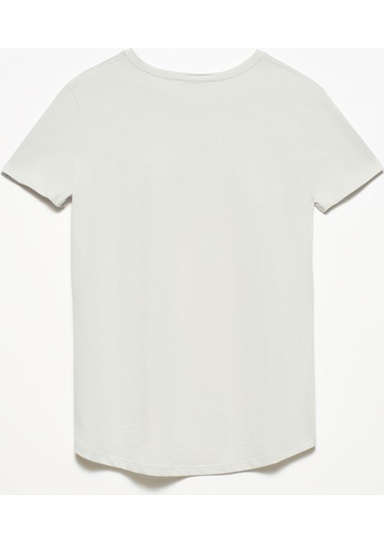 3471 Bisiklet Yaka Basic T-Shirt-Gri