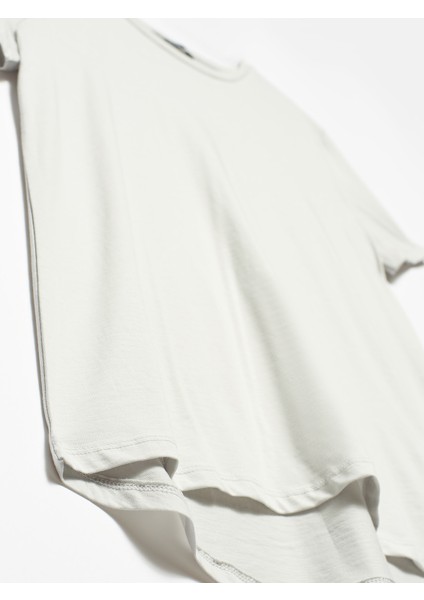 3471 Bisiklet Yaka Basic T-Shirt-Gri