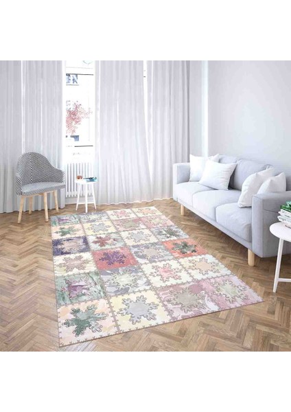 Kar Tanesi Desenli Dijital Baskı Yıkanabilir Leke Tutmaz Kaymaz Taban Modern Salon Halı ve Yolluk fiyatları