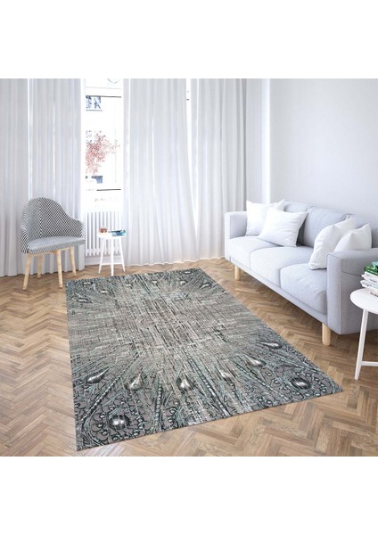 Uzay Desen Renk Geçişli Dijital Baskı Yıkanabilir Kaymaz Taban Salon Halı ve Yolluk