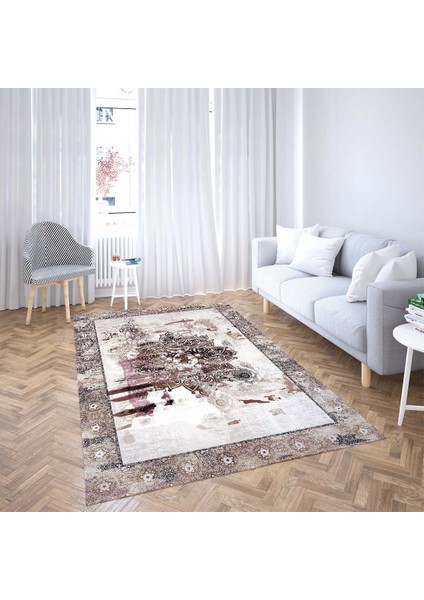 Osmanlı Motifler Desenli Dijital Baskı Yıkanabilir Kaymaz Taban Klasik Salon Halı ve Yolluk (Vizon) fiyatları