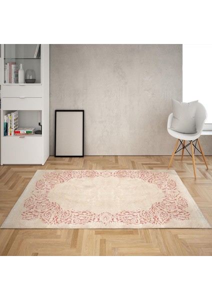 Osmanlı Model Çerçeveli Dijital Baskı Yıkanabilir Kaymaz Taban Göbekli Leke Tutmaz Salon Halı Yolluk