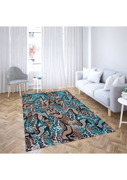 Leopar Desen Patchwork Dijital Baskı Yıkanabilir Kaymaz Taban Klasik Salon Halısı ve Yolluk fiyatları