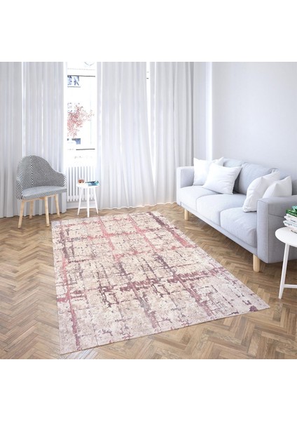 Renk Geçişli Dijital Baskı Yıkanabilir Kaymaz Taban Leke Tutmaz Düz Salon Halısı (Pembe) fiyatları