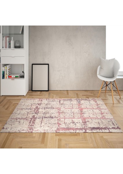 Renk Geçişli Dijital Baskı Yıkanabilir Kaymaz Taban Leke Tutmaz Düz Salon Halısı (Pembe)