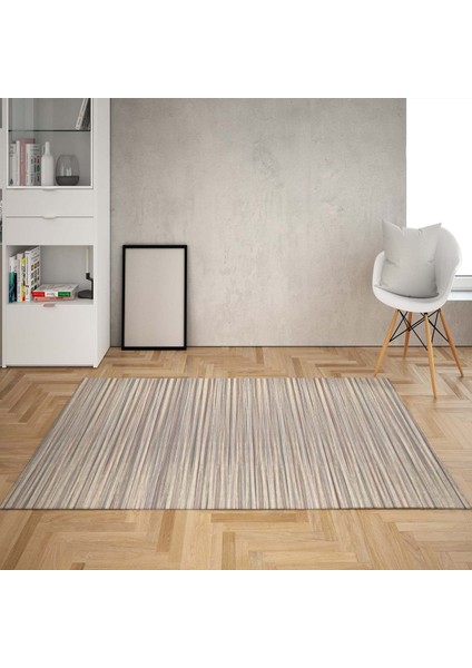Çizgi Geçişli Dijital Baskı Yıkanabilir Kaymaz Taban Modern Salon Halısı ve Yolluk