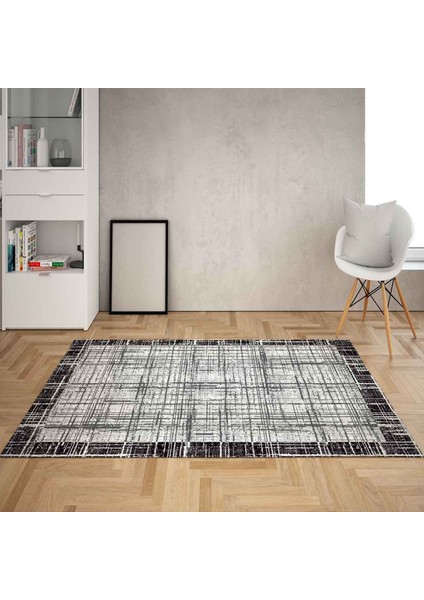 Geometrik Çizgiler Dijital Baskı Yıkanabilir Kaymaz Taban Vintage Salon Halısı ve Yolluk