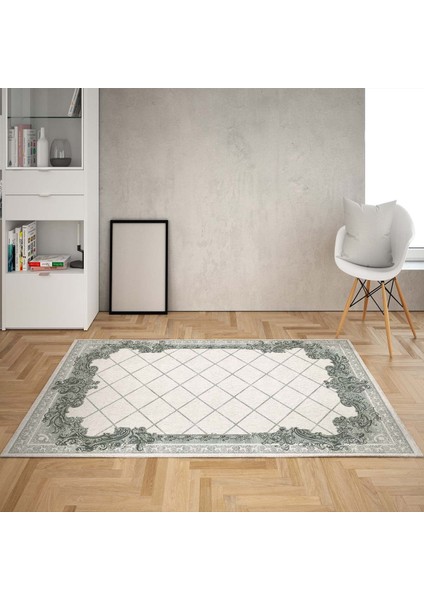 Geometrik Çizgiler Dijital Baskı Yıkanabilir Kaymaz Taban Vintage Salon Halısı ve Yolluk