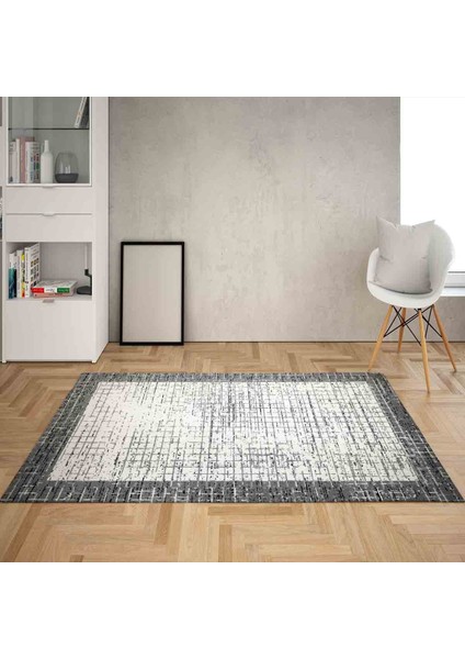 Geometrik Çizgiler Dijital Baskı Yıkanabilir Kaymaz Taban Vintage Salon Halısı ve Yolluk