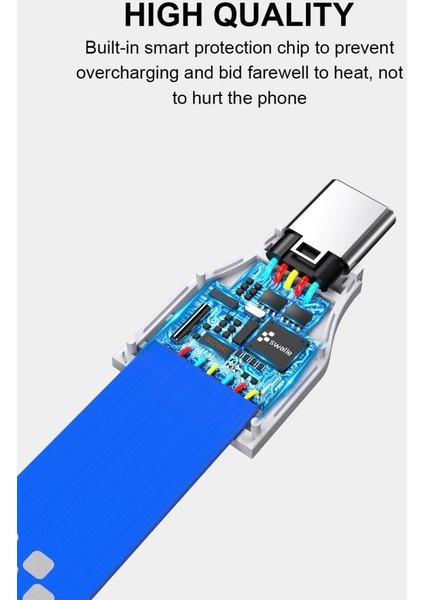 Örgülü Boyun Askılı Şarj Kablosu Mavi fırsatları