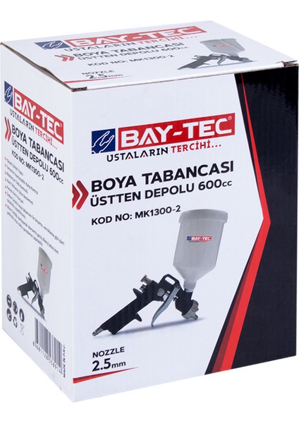 Baytec Boya Tabancası Üstten Depolu 2,5 mm