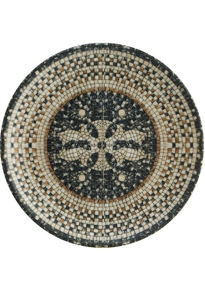 Mezopotamya Mozaik 3'lü Siyah Gourmet Düz Tabak 19 cm