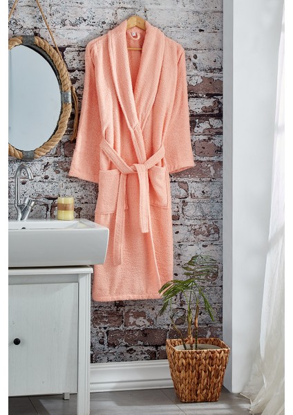 Pamuklu Bornoz - Xl Beden - Turuncu
