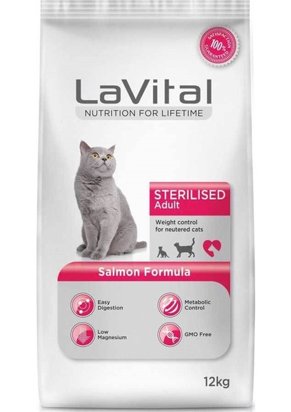 Adult Sterilsed Somonlu 12 kg Kısırlaştırılmış Yetişkin Kuru Kedi Maması