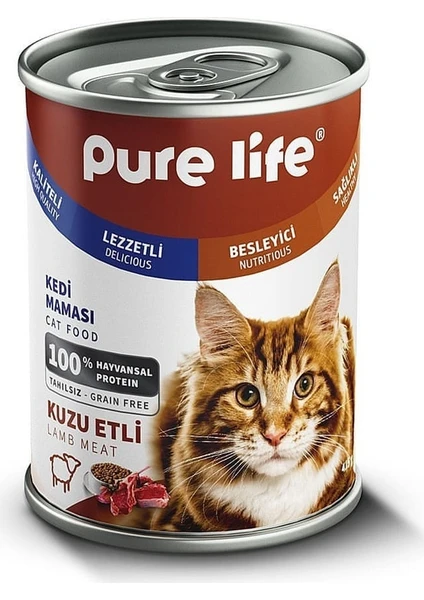 Pure Life Purelife Kuzu Etli Yetişkin Kedi Konservesi 415 gr