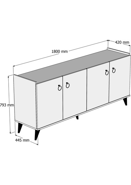 Modern Konsol Beyaz  Çam  KSL0103