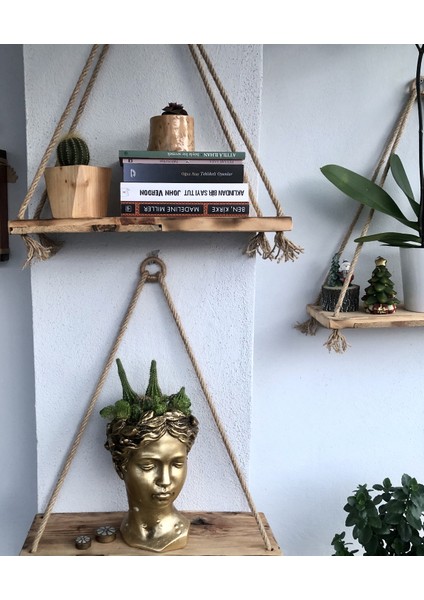 Ahşap Salıncak Dekoratif Duvar Rafı-Çiçeklik-Kitaplık fiyatları