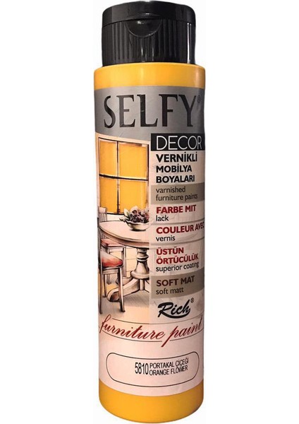 Selfy Decor Vernikli Boya 500 cc - Portakal Çiçeği 5810