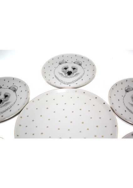 Forest Servis Tabağı ve Bear Pasta Sunum Seti 7 Parça fiyatları