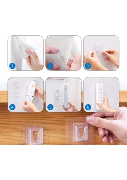 Çift Taraflı Yapışkanlı Şeffaf Akıllı Askı Askılık 30 Set 60 Parça 3 Paket Içerisinde