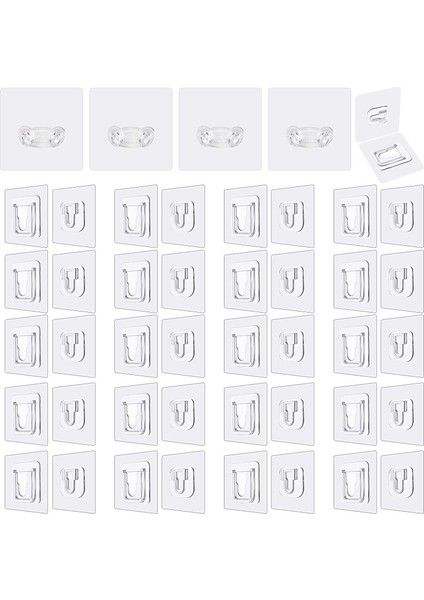 Çift Taraflı Yapışkanlı Şeffaf Akıllı Askı Askılık 60 Set 120 Parça 3 Paket Içerisinde