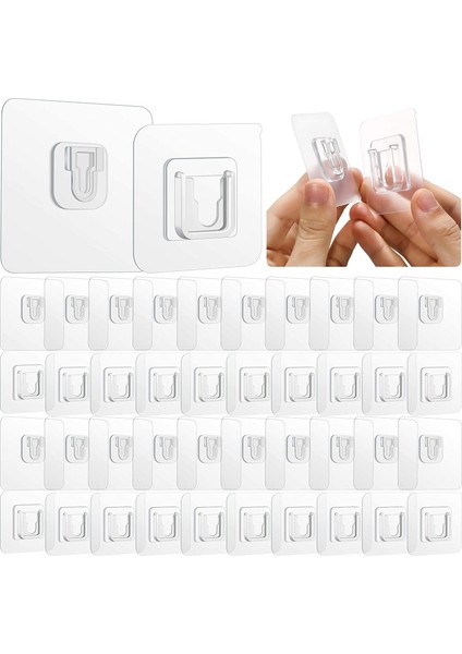 Çift Taraflı Yapışkanlı Şeffaf Akıllı Askı Askılık 60 Set 120 Parça 3 Paket Içerisinde