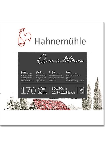 Hahnemuhle Quattro Eskiz Defteri 30 x 30 cm 170 gr 50 Yaprak