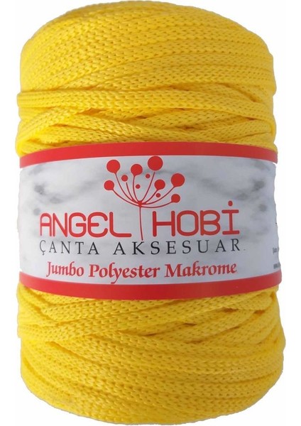 Sarı Renk 5 mm Jumbo Polyester Makrome No:4