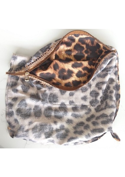 Leopar 38X38 Cm, Dikilmiş Halde, Fermuarlı Astar