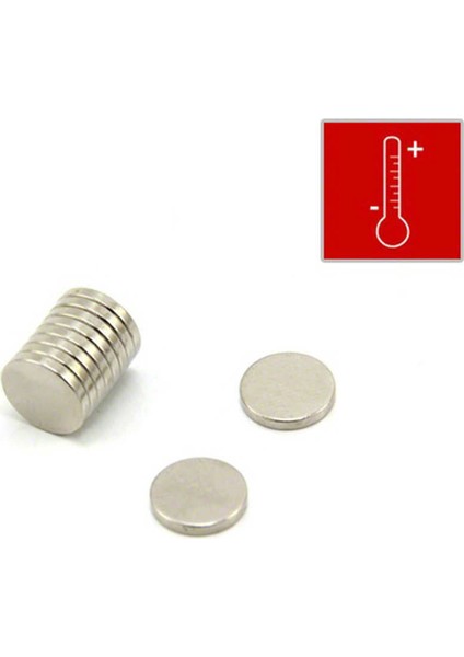 Çap 8 mm x Kalınlık 1,5 mm Yuvarlak Süper Güçlü Neodyum Mıknatıs 100'lü