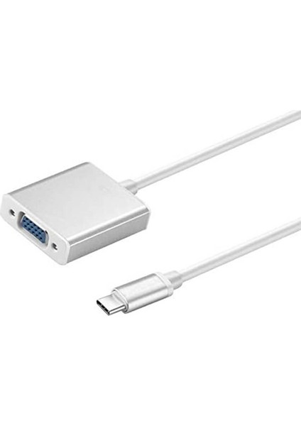 USB Type C To VGA Çevirici Kablo Görüntü Aktarım LCD Projeksiyon