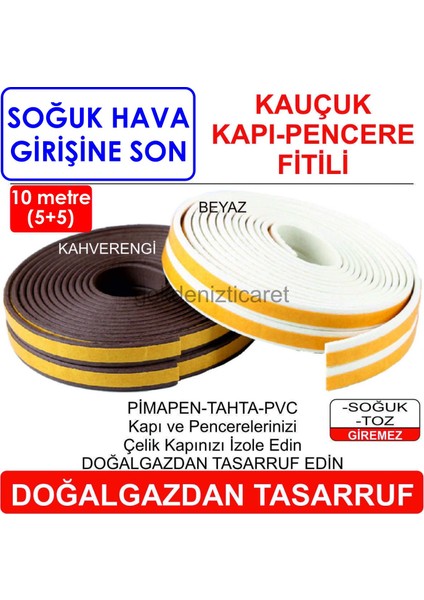 Kauçuk Kapı Pencere Fitili Bandı 10 M fiyatları