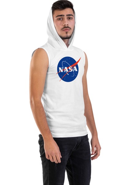 Unisex Ön Baskılı Kapşonlu Kolsuz Beyaz T-Shirt fiyatları