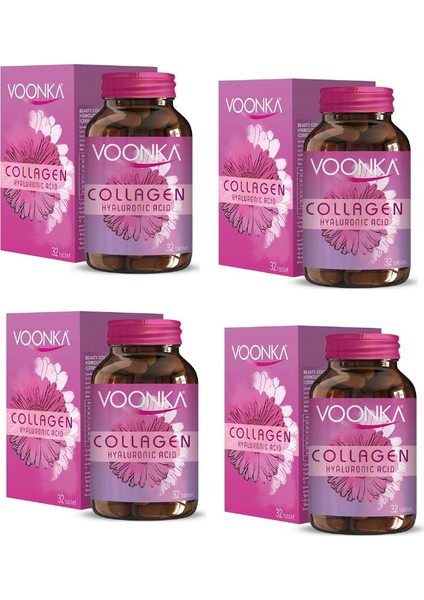 Collagen, Hyaluronic Acid 32 Tablet X4 Adet ( + Hyaluronik Asit)