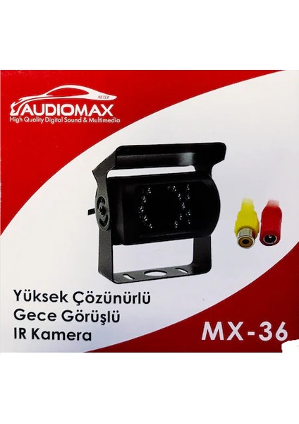 Audıomax Mx 36 Büyük Geri Görüş Kamerası Gece Görüşlü + Aux Kablosu Ile Birlikte indirimleri