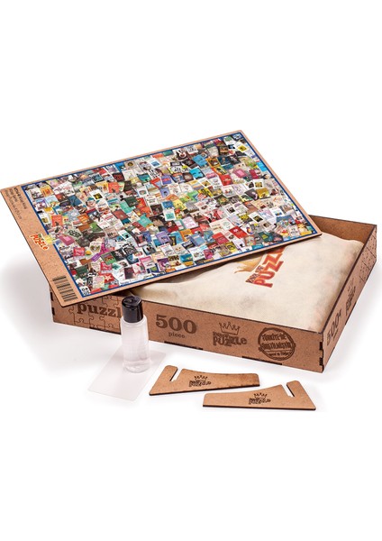 Kitap Kolaj Ahşap Puzzle 500 Parça