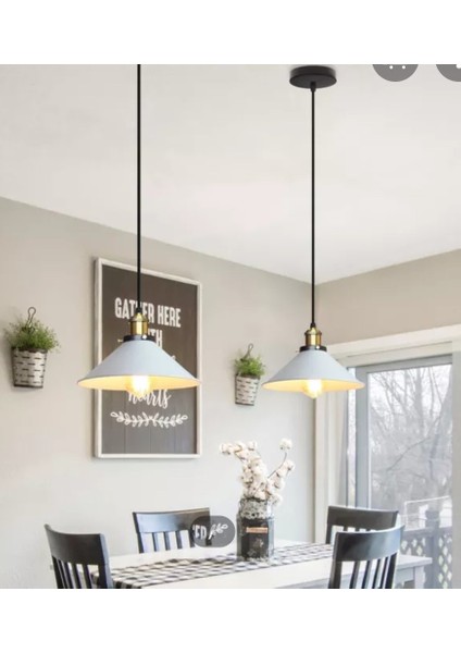 Retro vintage beyaz Tekli Metal Sarkıt Çap: 28CM Not:1 Adet Fiyatıdır